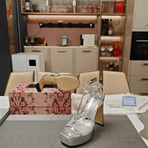 Sandalias de Plataforma con Tacón Cuadrado y Pedrería Brillante para Mujer, Jimmy, Calzado Elegante con Punta Abierta para Discoteca y Escenario - Product Image 5