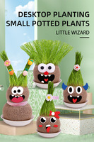Kit de Bricolage Créatif pour Enfants : Poupée à Tête d'Herbe Magique DIY, Jouet Plante à Cultiver