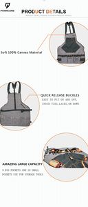 POWACORE boucle réglable marron coton toile vêtements de travail tablier élégant fleuriste jardin outil travail échantillon gratuit en gros - Product Image 5