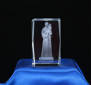 Jadevertu Bloc gravé de haute qualité 50*50*80mm Lazer Cube Crystal Display avec image - Product Image 5