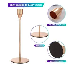 Ensemble de 6 bougeoirs dorés bougeoirs coniques décoratifs pour décoration intérieure, mariage, salle à manger, fête, anniversaire - Product Image 2