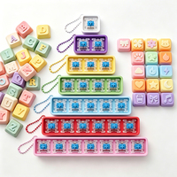 Porte-clés anti-stress personnalisé avec lettres mécaniques DIY couleur macaron, style clavier mécanique
