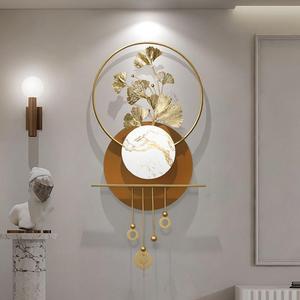 Sculpture <span class=keywords><strong>murale</strong></span> en métal 3D moderne en forme de grandes feuilles de ginkgo, artisanale, art déco, articles de décoration pour le salon - Product Image 4