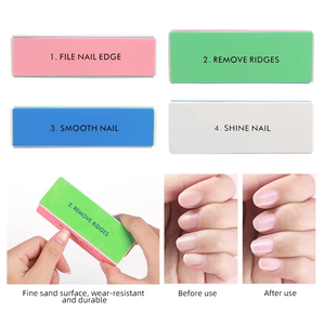 Bloc de polissage d'ongles professionnel à 4 voies en gros polisseur d'ongles à la chaux double face papier de verre brillant à 4 voies - Product Image 5