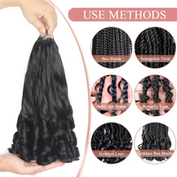 Extensions de cheveux naturels bruts pour tresses, style bohème, bouclés à la française, nœuds invisibles, pour tresses au crochet, en vrac – Vente chaude du fournisseur d'usine