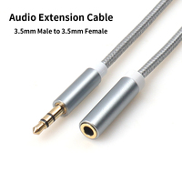 3,5 MM Stereo 3-poliges graues Audio-Nylon-Verlängerung kabel von Stecker zu Buchse 1m/3m/5m