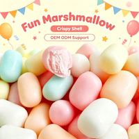 Suikergoed groothandel OEM/ODM op maat gemaakte private label katoensuiker kleurrijke cilindrische hartvormige zoete knapperige marshmallow