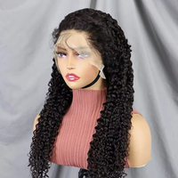 Perruques en cheveux humains vierges vietnamiens bruts en gros, boucles Jerry naturelles, perruque frontale HD en dentelle, densité 200%, pour femmes noires américaines