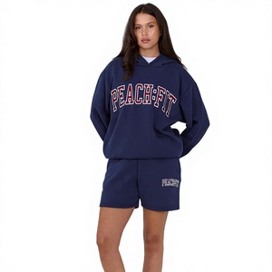 All Season Women Hoodie Light Warm Casual Everyday Wear Sweatshirt OEM Custom <b>TWIN</b> CITY Two Piece Loungewear Tracksuit <b>Set</b> - Product Image 1