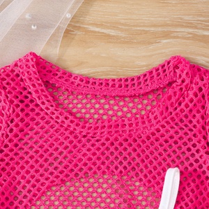 Ensemble de 2 pièces pour bébé fille de 1 à 5 ans, haut à manches courtes en maille tendance, robe sans manches, tenue d'été pour tout-petits - Product Image 4