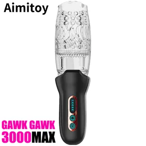 Gawk Gawk 3000 max otomatik seks makinesi erkek Vibrating tor dönen titreşimli eller serbest seks oyuncak Stroker vibratör cep kedi