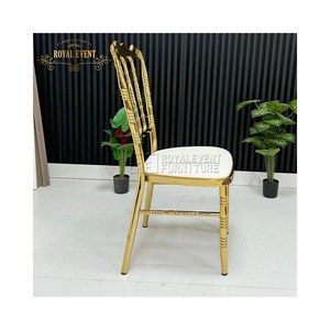 Chaise de réception dorée en métal de luxe à <span class=keywords><strong>prix</strong></span> de gros pour événements de mariage, chaise de salle à manger dorée pour événements, chaise Chiavari Napoléon pour mariage à vendre - Product Image 4