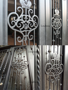 Puertas Dobles de Hierro Forjado a Mano con Adornos Ornamentados, Medidas de Seguridad Exquisitas para Hogares de Lujo, Elegantes para Apartamentos - Product Image 6