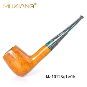 Muxiang Briar Wood Smoking Pipe Straight Type Handcrafted With 3mm Carbon Filter For Men - Product Image 1