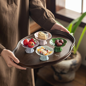 <b>Bamboo</b> Begonia Tray Sandalwood Color Irregular Shape Plant Pattern Fruit Platter Dining <b>Table</b> Use - Product Image 2