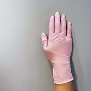 GMC Wholesale High-quality Pink Food Safety Grade Beauty Salon Protective Disposable Nitrile Gloves Powder Free