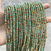 Perles Heishi en Turquoise Pierre Impériale Naturelle, Perles Entretoises Plates Rondes Polies en Jaspe Impérial, Bijoux Faits Main en Gros