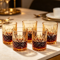 Ensemble de 6 tasses Qixiang Starry Sky, design moderne, verre sodocalcique, motif riz, pour infuser du thé et décorer la maison