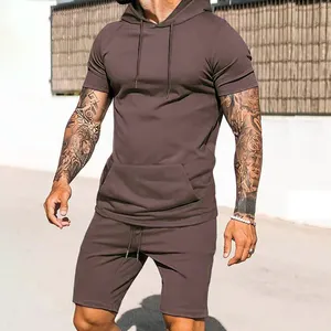 Survêtement à capuche pour homme en polyester 100% coton personnalisé pour l'été Survêtement pour homme Jogging Costume de sport pour homme