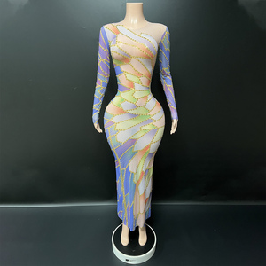 Novance Y3587 Prodotti di Tendenza, <span class=keywords><strong>Abiti</strong></span> da Sera Eleganti con Strass Dorati Scintillanti di Alta Qualità, Vestiti Eleganti <span class=keywords><strong>per</strong></span> Invitati <span class=keywords><strong>a</strong></span> Matrimoni - Product Image 1