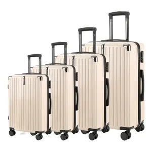 Wholesale price with ABS Waterproof Trolley case Luggage Travel bag carry on Luggage with 3pcs set