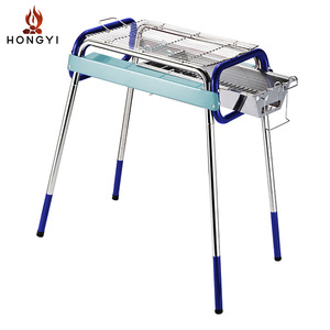 เตาบาร์บีคิวถ่านพับได้ Hongyi ขนาด 71x43x71.5 ซม. ปรับความสูงได้ พกพาสะดวกอเนกประสงค์ - Product Image 1