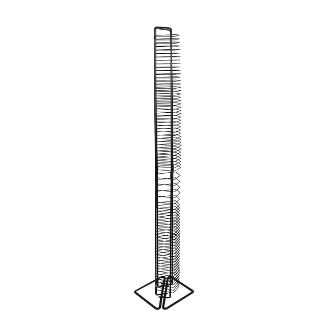 Custom Record Stores Black Metal Wire Vinyl Record Rack Floor Standing Retail CD DVD Display Stand
