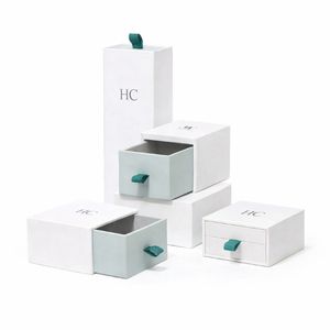 Minimalist Jewelry <b>Set</b> <b>Box</b> Luxury Rigid Sliding Drawer Jewelry Gift <b>Box</b> Custom Velvet Insert Foil Stamping Custom Logo Wholesale - Product Image 2