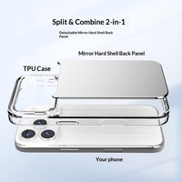 Coque de téléphone 2-en-1 avec panneau arrière interchangeable et miroir haute définition pour iPhone 17 Pro Max – Nouveau modèle style Ins