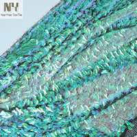 Tissu à paillettes Nanyee Textile en forme de clou, 18 mm, 100 % polyester, couleur vert olive irisé, pour vêtements de mariage