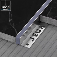 Profilé de joint de dilatation en acier inoxydable brossé avec insert coloré pour carrelage mural et de sol en céramique