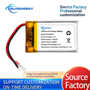 แบตเตอรี่ BLUSENERGY 502020 3.7V 120mAh ลิเธียมโพลิเมอร์/ลิเธียมไอออนแบบชาร์จได้ ทนอุณหภูมิสูง สำหรับอุปกรณ์อิเล็กทรอนิกส์ - Product Image 2