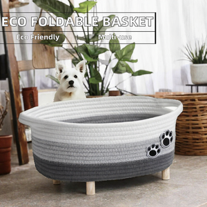 Foldable Woven Cotton Rope Storage Basket Animal Design Multifunctional <b>Organizer</b> Bin for Pet <b>Toys</b> Nursery Home - Product Image 2