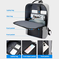 Mochila de Viaje de Gran Capacidad, Moderna, para Negocios, con Puerto de Carga USB, Personalizable, Impermeable, de Oxford, para Portátil