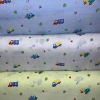 Tissu en mousseline double gaze en gros, imprimé dessin animé, 100 % coton, tissu en gaze à carreaux pour bébé