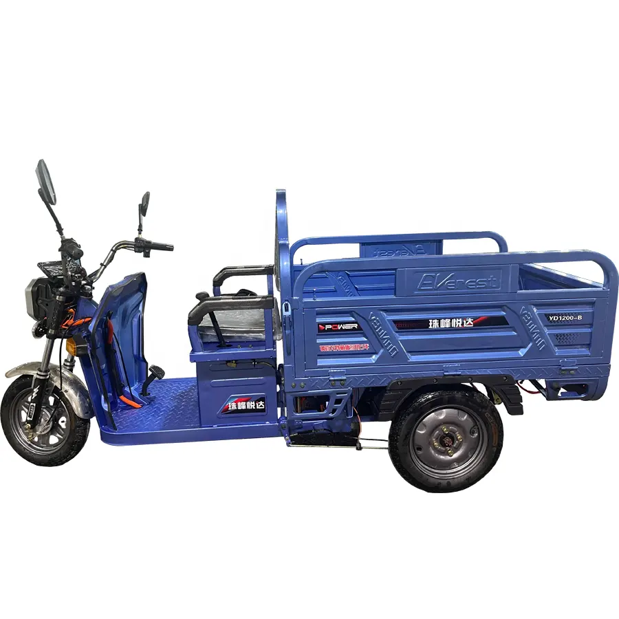 Wheel Open Motorcycle Tricycle Cargo Delivery Van Battery Cargo Tricycle Factory Price 3 60V 32ah for Sale Electric 25 Degree