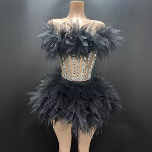 Conjunto de falda tutú con encaje en capas y adornos de diamantes de imitación con lazo en la cintura, a la moda - Product Image 5