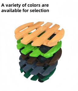 <span class=keywords><strong>Support</strong></span> de plantes moderne écologique en bois rond à quatre roues amovibles de haute qualité avec <span class=keywords><strong>roulettes</strong></span> métalliques verrouillables - Product Image 2