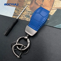 Porte-clés de voiture en cuir avec logo métallique pour BMW Mercedes VW Audi MINI Lamborghini Maserati, accessoires anti-perte