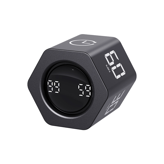 Customize Time Hexagon Flip Cube Visual Screen Countdown Pomodoro Timer with Gravity Sensor for Productivity Study and Sport Use