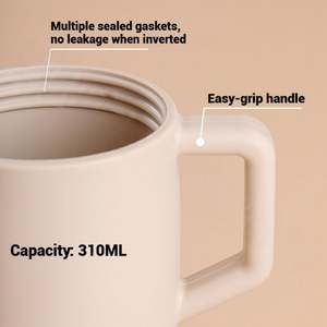 Bouteille à paille en silicone pour bébé de 9 oz, gobelet pour enfants anti-fuite avec poignée - Product Image 4