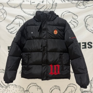 Veste d'hiver unisexe en coton épais matelassé avec capuche, logo brodé, coupe ample, résistante au vent, fermeture éclair intégrale, style streetwear - Product Image 5