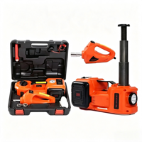 Kit de cric hydraulique électrique multifonctionnel 12V 5 tonnes avec clé à chocs, gonfleur de pneus, lumière LED, ensemble d'outils de réparation d'urgence