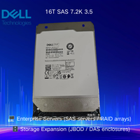 Dell Server HDD 16T SAS 7.2K 3.5 Hot Swap Storage Drive Untuk Server Dell PowerEdge dan penyimpanan R750 R760 R660 R450 R470 R260 R360
