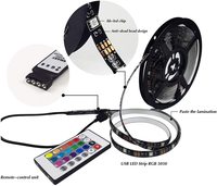 Bande lumineuse LED 5v 5050 RGB set 300 LED Flexible avec 24 touches 44 touches 3 touches 30leds 5m télécommande IR bande flexible led intérieure