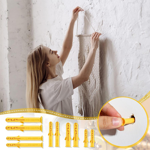 Chevilles d'expansion en <span class=keywords><strong>plastique</strong></span> jaunes en PE, goujons muraux en <span class=keywords><strong>plastique</strong></span>, tubes d'expansion en nylon, tubes requins résistants au torsion pour la construction - Product Image 2