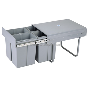 Cubo de basura de <span class=keywords><strong>cierre</strong></span> <span class=keywords><strong>suave</strong></span> para cocina, cubo de basura de dos cajas, clasificación de basura, contenedores de basura, contenedor extraíble de segregación - Product Image 3