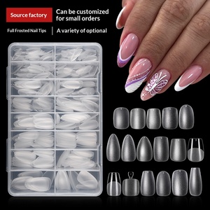 450 Uñas Postizas Mate de Cobertura Completa, Pre-Grabadas, Almendradas y Cuadradas, para Uso en Salones de Belleza y Manualidades de Uñas en Casa - Product Image 1