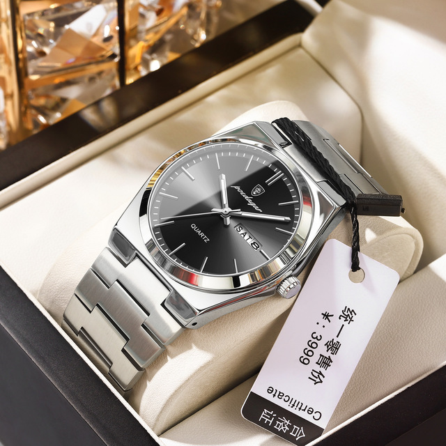 POEDAGAR 930 Top Rating Ornate Classic New Design Original Factory Wholesale in Stock Men Quartz Watch Stainless Steel Band
