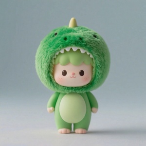 Custom Vinyl Face Plush Toy in Peach <strong>Costume</strong> Custom Vinyl Head Plush Mascot Doll OEM Anime Character Toy Custom Plush Vinyl Doll - Product Image 6
